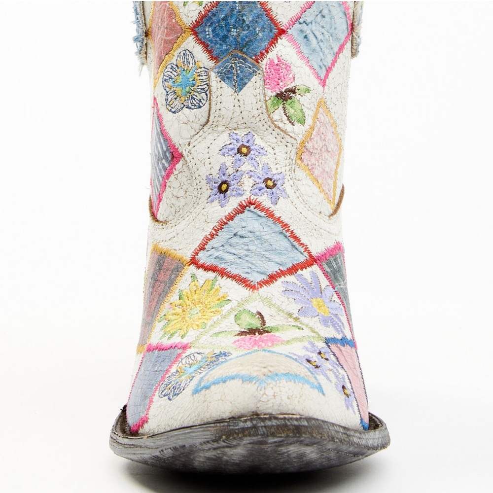 🤠YIPPEE KI YAY by OLD GRINGO Cowhide Leather Embroidered Patchwork Pointed Toe - Picture 6 of 9